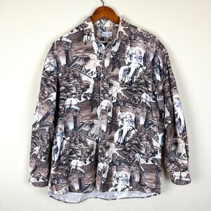 Vintage Paul Smith Texas Men's Flannel Long Sleeve Button Up 16 1/2" 34"